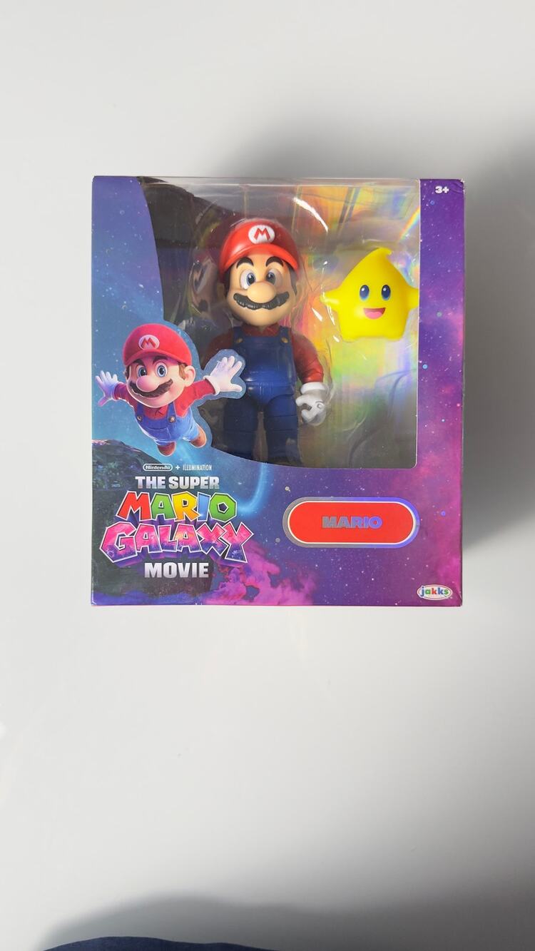 Super Mario Galaxy Movie Mario Action Figure with Yellow Luma JAKKS New
